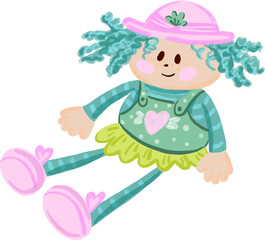 little doll in a pink dress