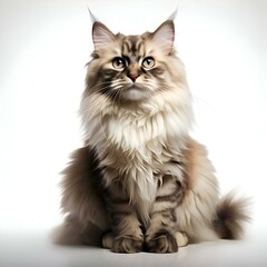 Obraz premium Fluffy Cat Portrait Adorable Long Hair Pet Photography