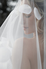 An Elegant Bride Wearing a Veil Capturing Timeless Romance and Beautiful Moments