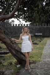 A Stunning Bride Captured in Nature An Elegant Wedding Portrait Celebrating Love and Joyful Moments