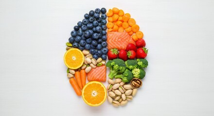Mindful Nutrition: Artistic Brain of Healthy Ingredients