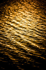 夕暮れの水面に浮かぶ波模様｜黄金色に染まる心の時間