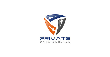 Modern shield arrow protection logo