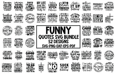 Sarcastic SVG Bundle, Funny SVG bundle, Sarcasm SVG bundle, Sassy Svg quotes shirts, Funny mom gift, Funny mom Png, Silhouette, Cricut Art & Illustration