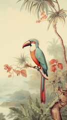 Fototapeta premium Seagull outdoors painting animal.