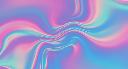 Obraz premium Chromatic Dreamscape: Fluid Digital Art AI Generated