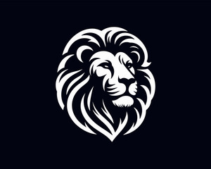 Fototapeta premium Lion Logo Design Vector Template. Lion Head Logo Icon Vector illustration. Black and white Lion head vector illustration. 