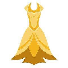 vector illustration of a golden dress