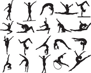 Female Gymnastics, Gymnast, Gymnastics Silhouette, Sport Athlete Girl