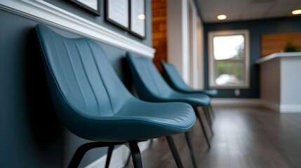 Modern Teal Chairs in a Professional Waiting Room