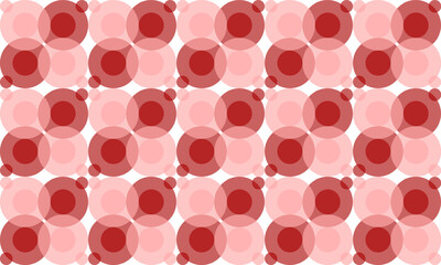 pink and red overlap polka dots pattern, Red dot on white background, design for fabric printing as repeat pattern, pink red circle checkerboard