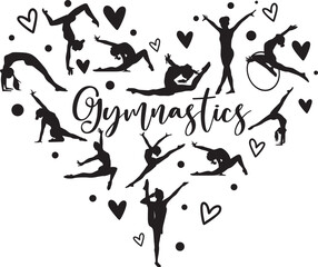 Obraz premium Gymnastics Heart, Gymnast, Gymnastics Silhouette