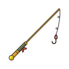  Fishing rod vector art illustration