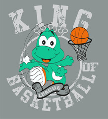 King of Basketball Cartoon Dragon