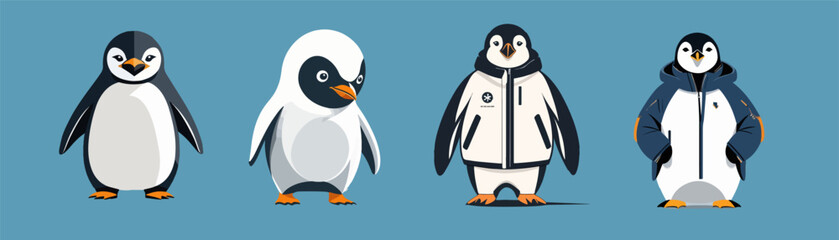 Naklejka premium set vector of penguin 