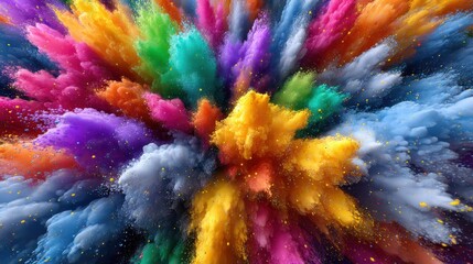 Fototapeta premium Vibrant explosion of colors and textures in abstract art.