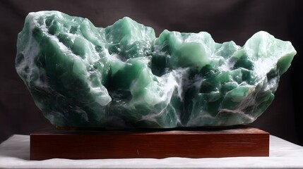 Fototapeta premium Jade Carving: A stunning and detailed view of a meticulously carved Jade art piece, showcasing exquisite craftsmanship and cultural artistry.