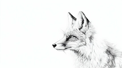 Fototapeta premium drawing of a fox illustration