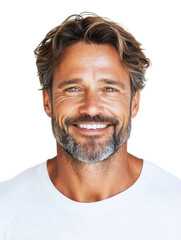 Fototapeta premium Portrait of a smiling man, isolate on white background. cutout png.