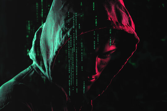 Cybersecurity theme with a hacker in a hoodie HD Background, Luxury hd wallpaper Image, Trendy Background illustration 