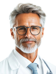 Portrait of a man pharmacist, isolate on white background. cutout png.