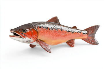 Fototapeta premium Realistic figurine of salmon fish, close up 