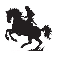 Valiant Horse Rider silhouette, riding with bravery and heart – Horse Rider illustration – Horse Rider vector – sportsmen silhouette

