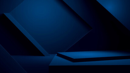 Abstract Geometric Background of Deep Blue Triangles