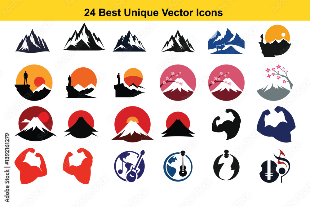Poster vector icon set for web