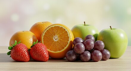 Assortment of Fruits and Vegetables Background