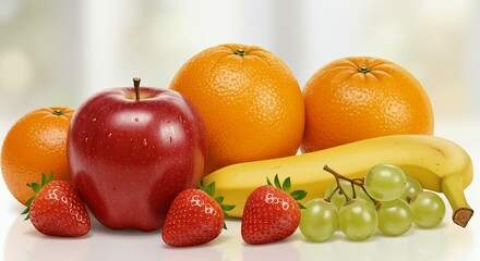 Assortment of Fruits and Vegetables Background