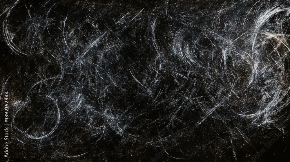 Poster a dark, abstract image featuring swirling lines and textures, creating a sense of movement and energ