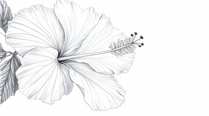 flower hibiscus drawing illustration