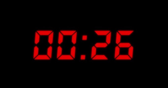 30s timer with red text, 30 seconds countdown timer