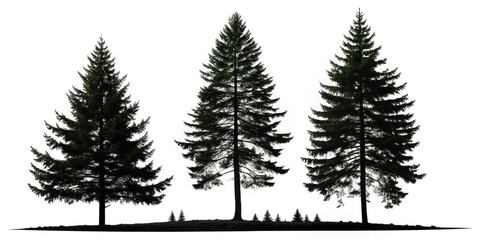 Obraz premium Elegant pine silhouette, high-resolution stock photo; perfect for minimalist Christmas cards, web, and print design.