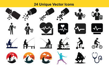 Fototapeta premium Medical icons set vector illustration symbol sign
