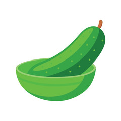  A fresh green cucumber vector art illustration 