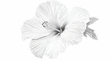 Fototapeta premium drawing flower hibiscus illustration