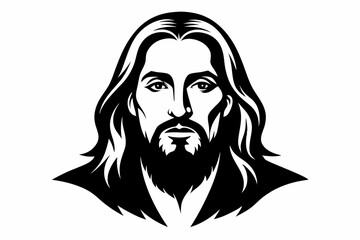 Jesus Christ silhouette black vector