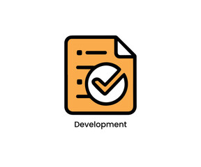 Obraz premium Development Document Icon – Flat Vector Plan File