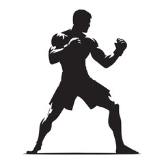 Intimidating Fighter silhouette, perfect for impact designs – Fighter illustration – Fighter vector – sportsmen silhouette

