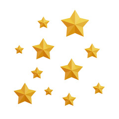 3D Illustration of Golden Stars