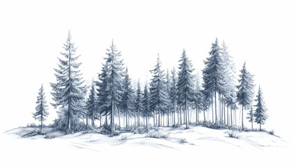 Fototapeta premium forestry drawing illustration