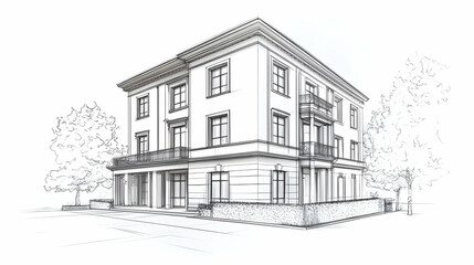 building and drawing illustration