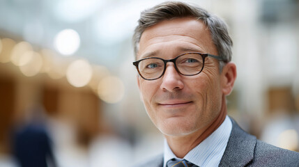 Fototapeta premium Portrait of a confident banker in a corporate office environment