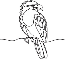 Minimalist Caracara Line Drawing Vector