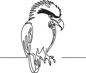 Minimalist Caracara Line Drawing Vector
