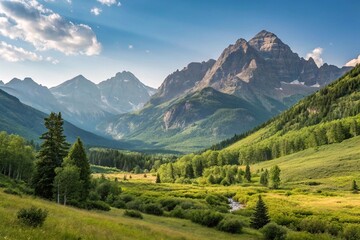 Fototapeta premium Mountain landscape photography, high detail, natural colors, for use in travel and nature blogs