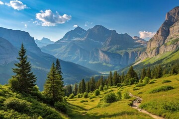 Fototapeta premium Mountain landscape photography, high detail, natural colors, for use in travel and nature blogs