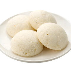 Fototapeta premium Idli in white plate isolated on transparent background